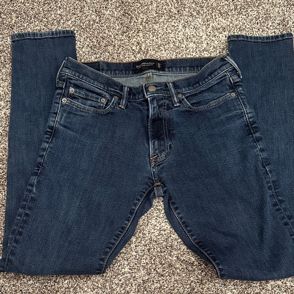 Abercrombie & Fitch Dark Blue Super Skinny Stretch Ankle Jeans